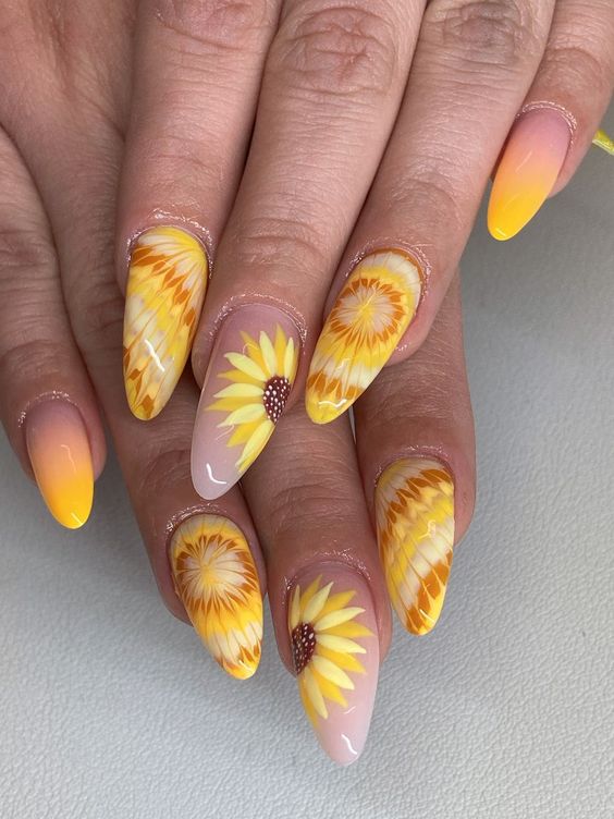 Sunflower Bliss Nail Art